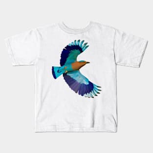 Indian Roller Bird Lowpoly Art Kids T-Shirt